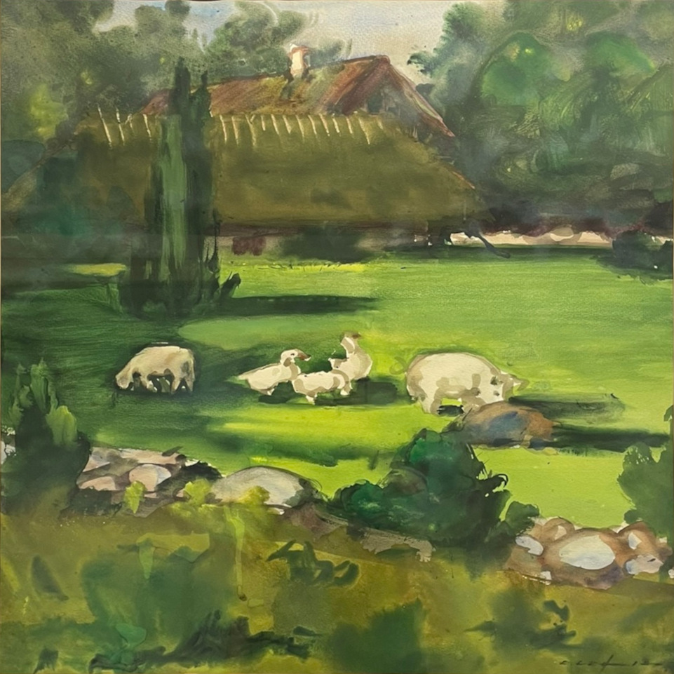 LEHIS, Enno Eesti Kunst Akvarell Akvarell Talumotiiv Eesti klassikud