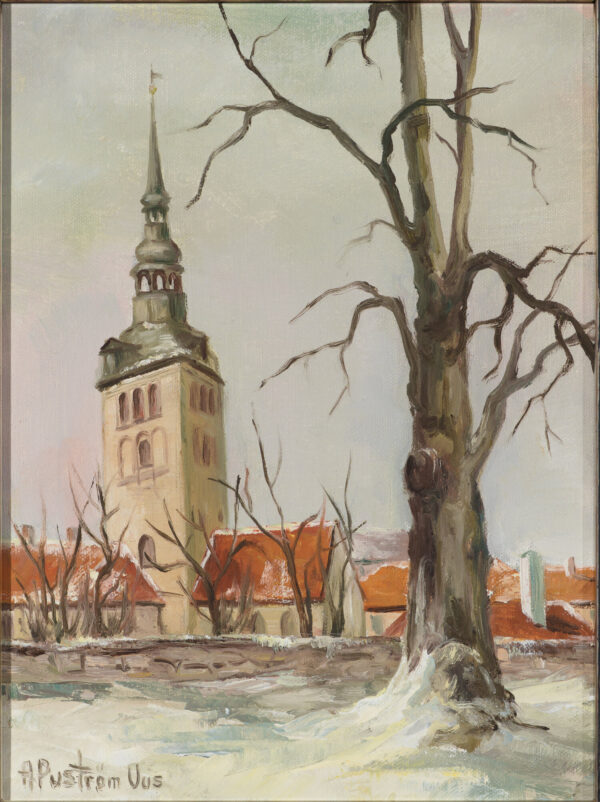 PUSTRÖM-UUS, Arville Eesti Kunst Maal Õlimaal Linnavaade Väliseesti kunst